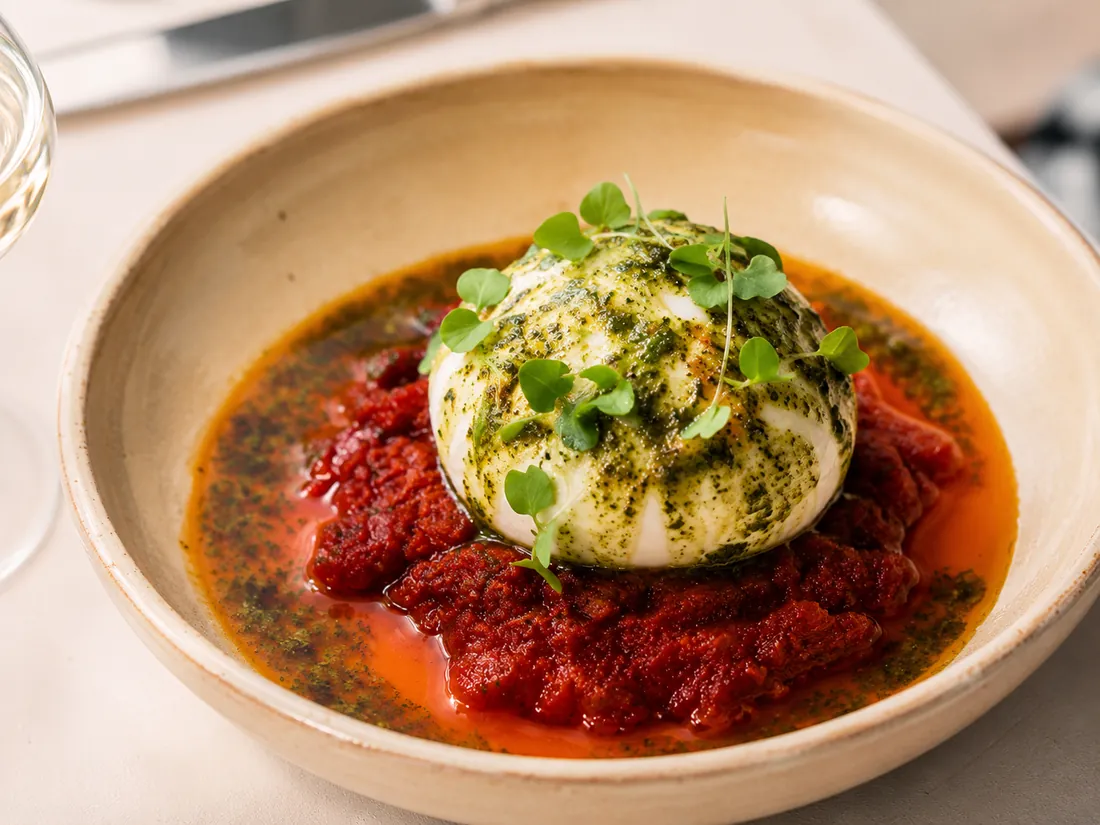 Burrata com tomate seco